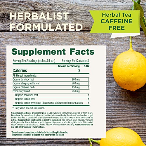 Traditional Medicinals Tea, Organic Everyday Detox Lemon, Supports Healthy Skin & Liver Function, Detox, 16 Tea Bags