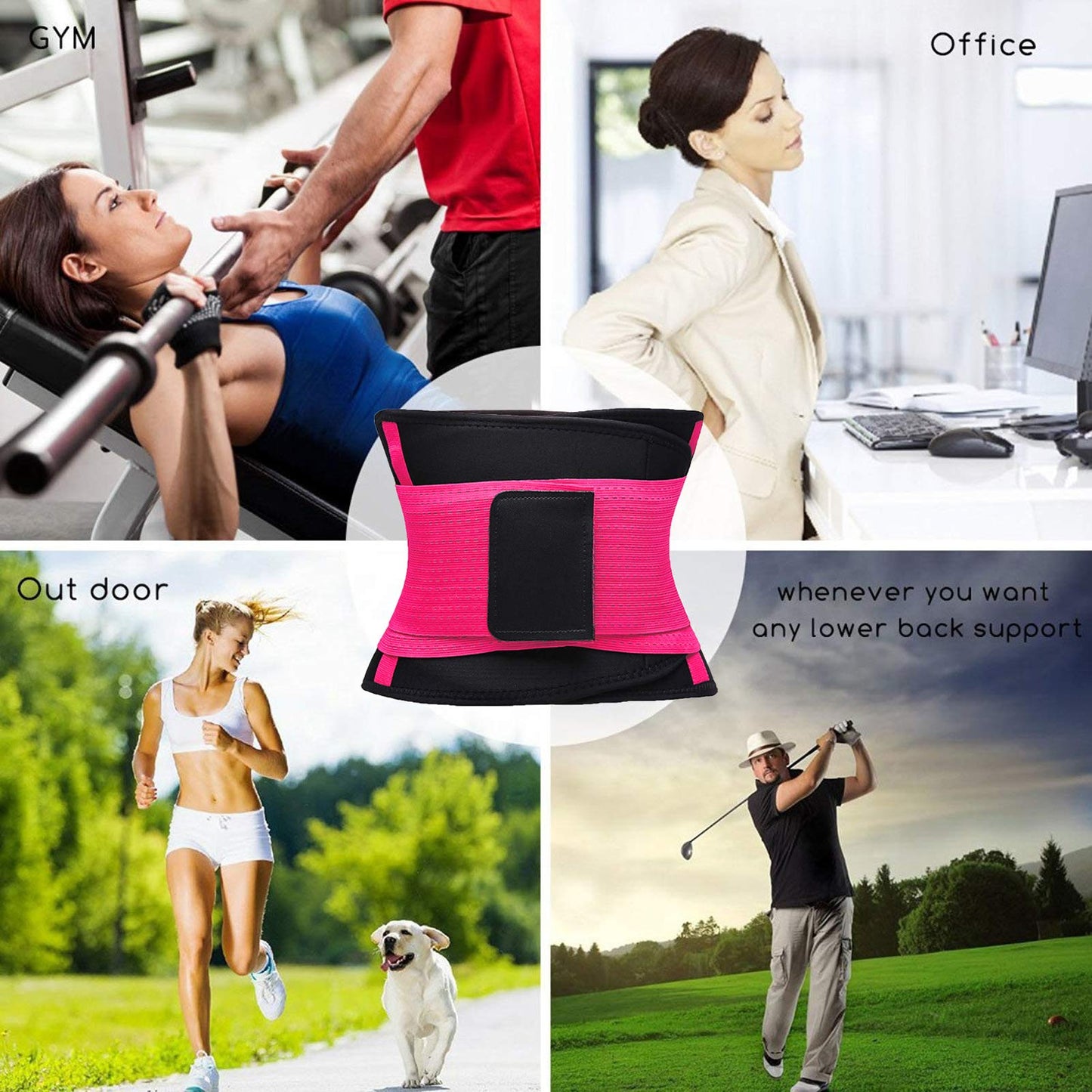 VENUZOR Waist Trainer Belt for Women - Waist Cincher Trimmer - Slimming Body Shaper Belt - Sport Girdle Belt (UP Graded)(Hot Pink,Small)