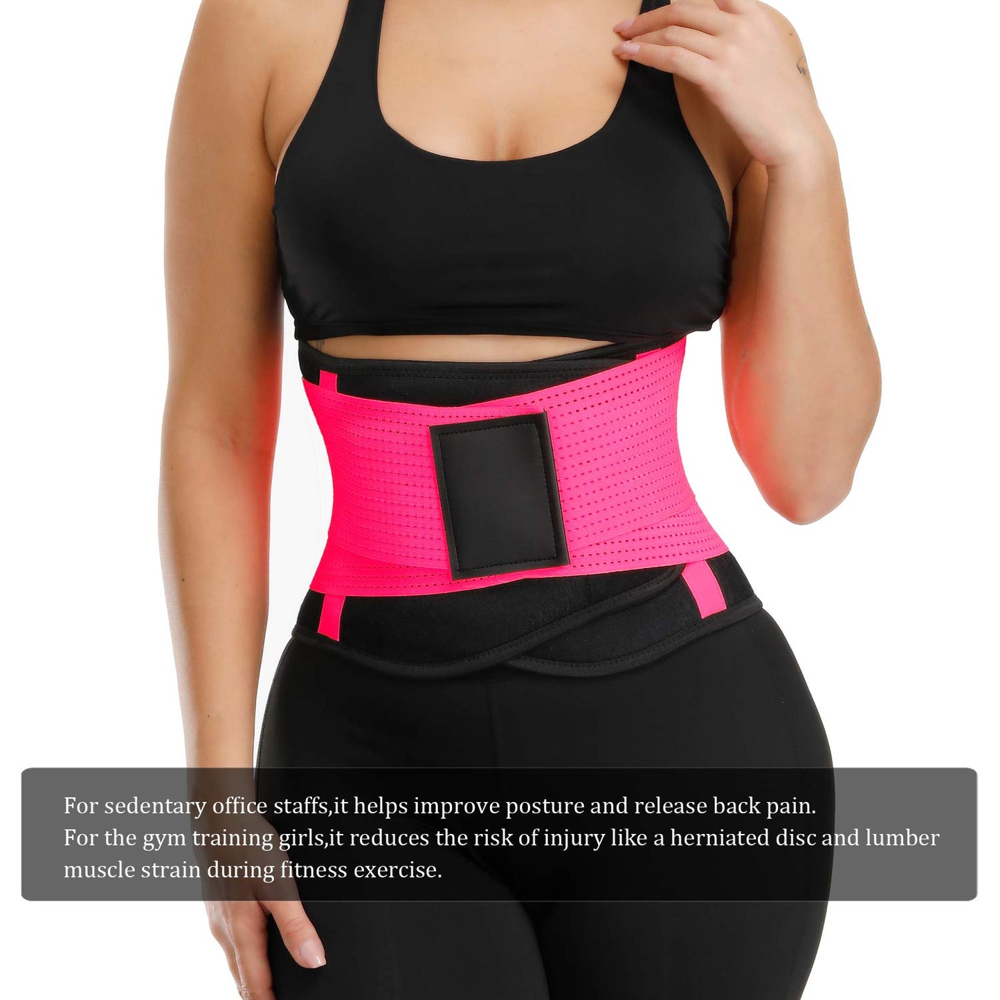 VENUZOR Waist Trainer Belt for Women - Waist Cincher Trimmer - Slimming Body Shaper Belt - Sport Girdle Belt (UP Graded)(Hot Pink,Small)
