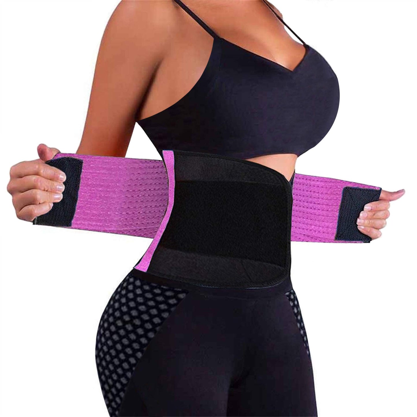 VENUZOR Waist Trainer Belt for Women - Waist Cincher Trimmer - Slimming Body Shaper Belt - Sport Girdle Belt (UP Graded)(Hot Pink,Small)