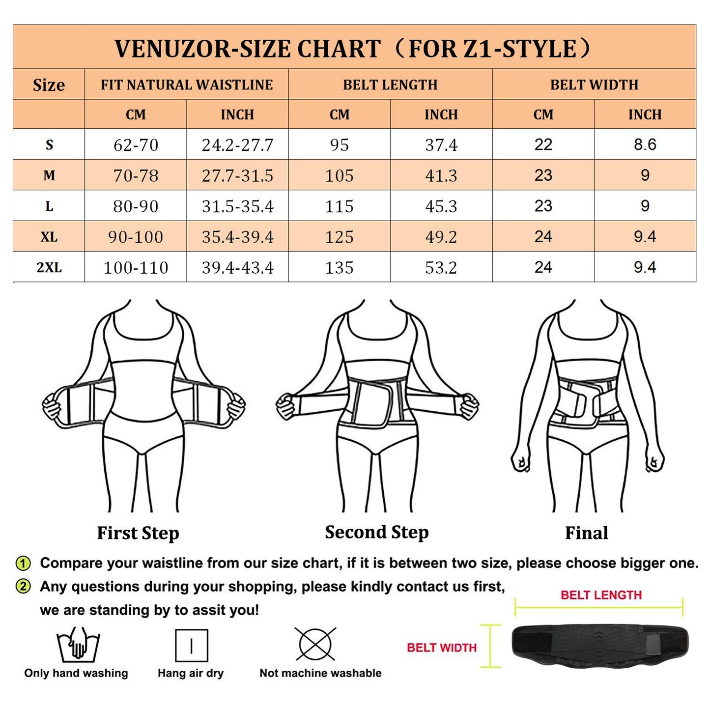VENUZOR Waist Trainer Belt for Women - Waist Cincher Trimmer - Slimming Body Shaper Belt - Sport Girdle Belt (UP Graded)(Hot Pink,Small)