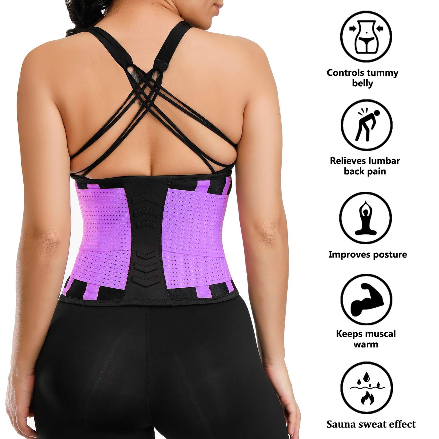 VENUZOR Waist Trainer Belt for Women - Waist Cincher Trimmer - Slimming Body Shaper Belt - Sport Girdle Belt (UP Graded)(Hot Pink,Small)