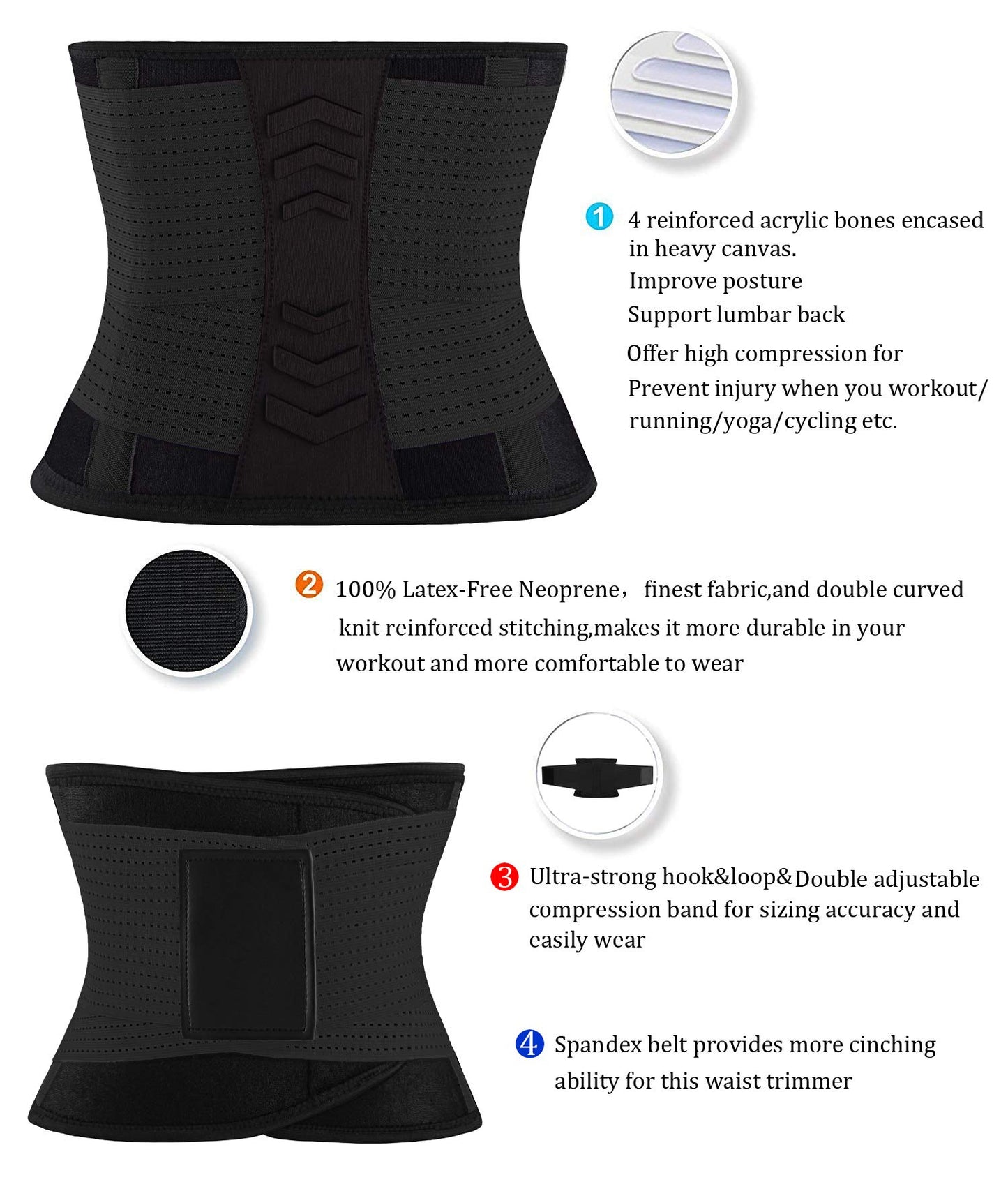 VENUZOR Waist Trainer Belt for Women - Waist Cincher Trimmer - Slimming Body Shaper Belt - Sport Girdle Belt (UP Graded)(Hot Pink,Small)
