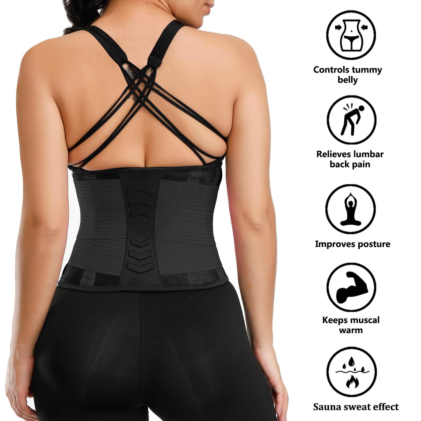 VENUZOR Waist Trainer Belt for Women - Waist Cincher Trimmer - Slimming Body Shaper Belt - Sport Girdle Belt (UP Graded)(Hot Pink,Small)