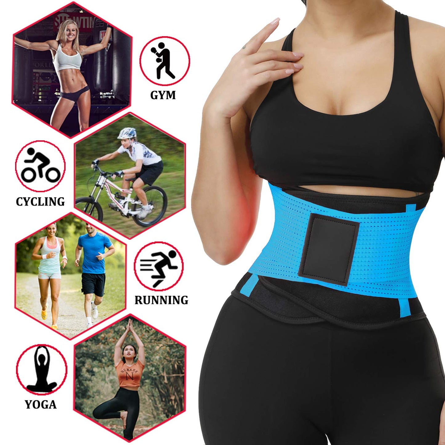 VENUZOR Waist Trainer Belt for Women - Waist Cincher Trimmer - Slimming Body Shaper Belt - Sport Girdle Belt (UP Graded)(Hot Pink,Small)