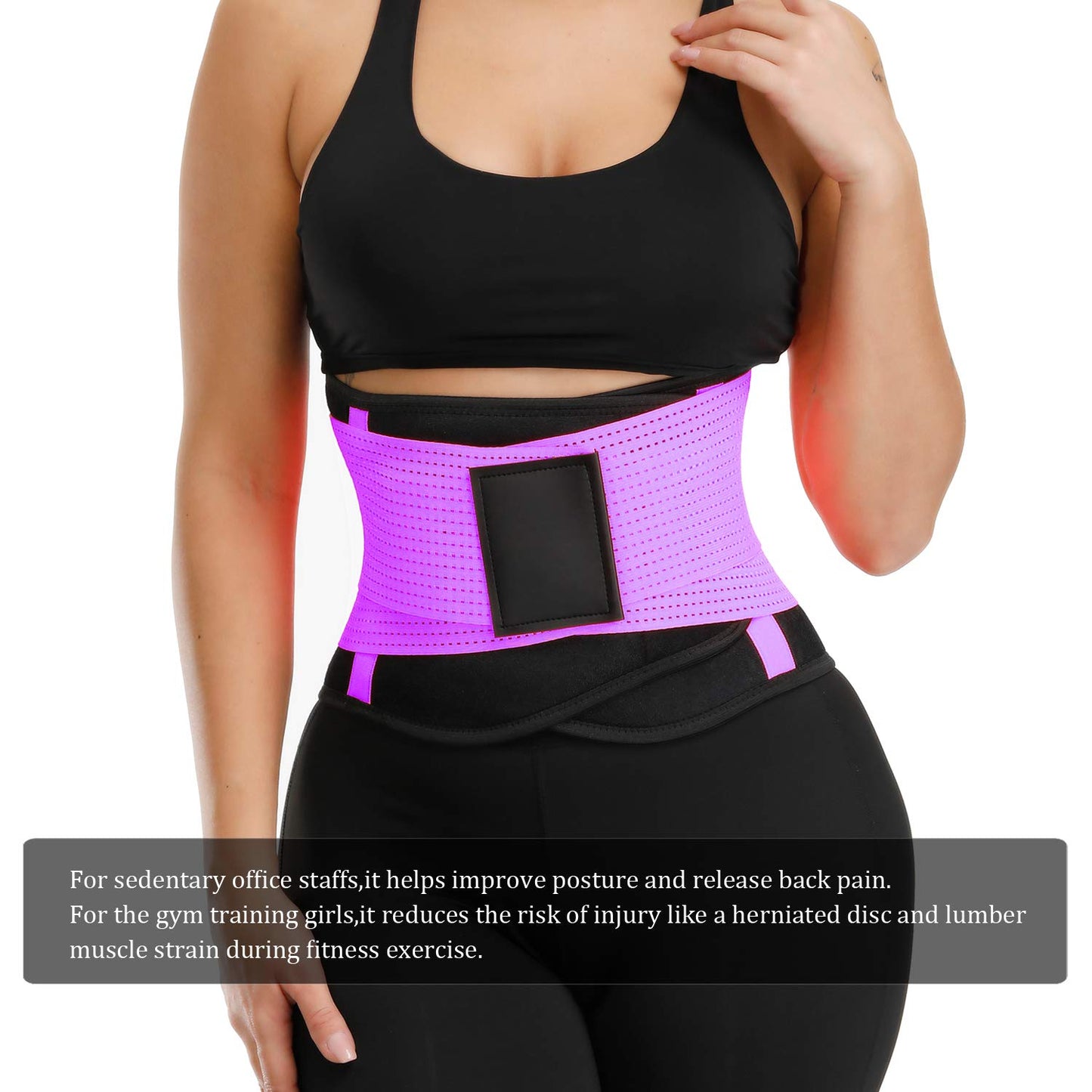VENUZOR Waist Trainer Belt for Women - Waist Cincher Trimmer - Slimming Body Shaper Belt - Sport Girdle Belt (UP Graded)(Hot Pink,Small)
