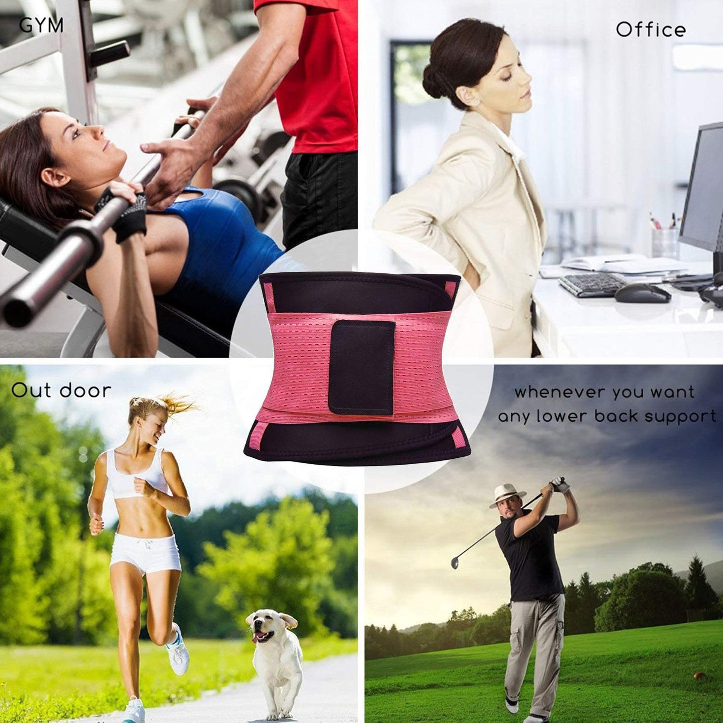 VENUZOR Waist Trainer Belt for Women - Waist Cincher Trimmer - Slimming Body Shaper Belt - Sport Girdle Belt (UP Graded)(Hot Pink,Small)