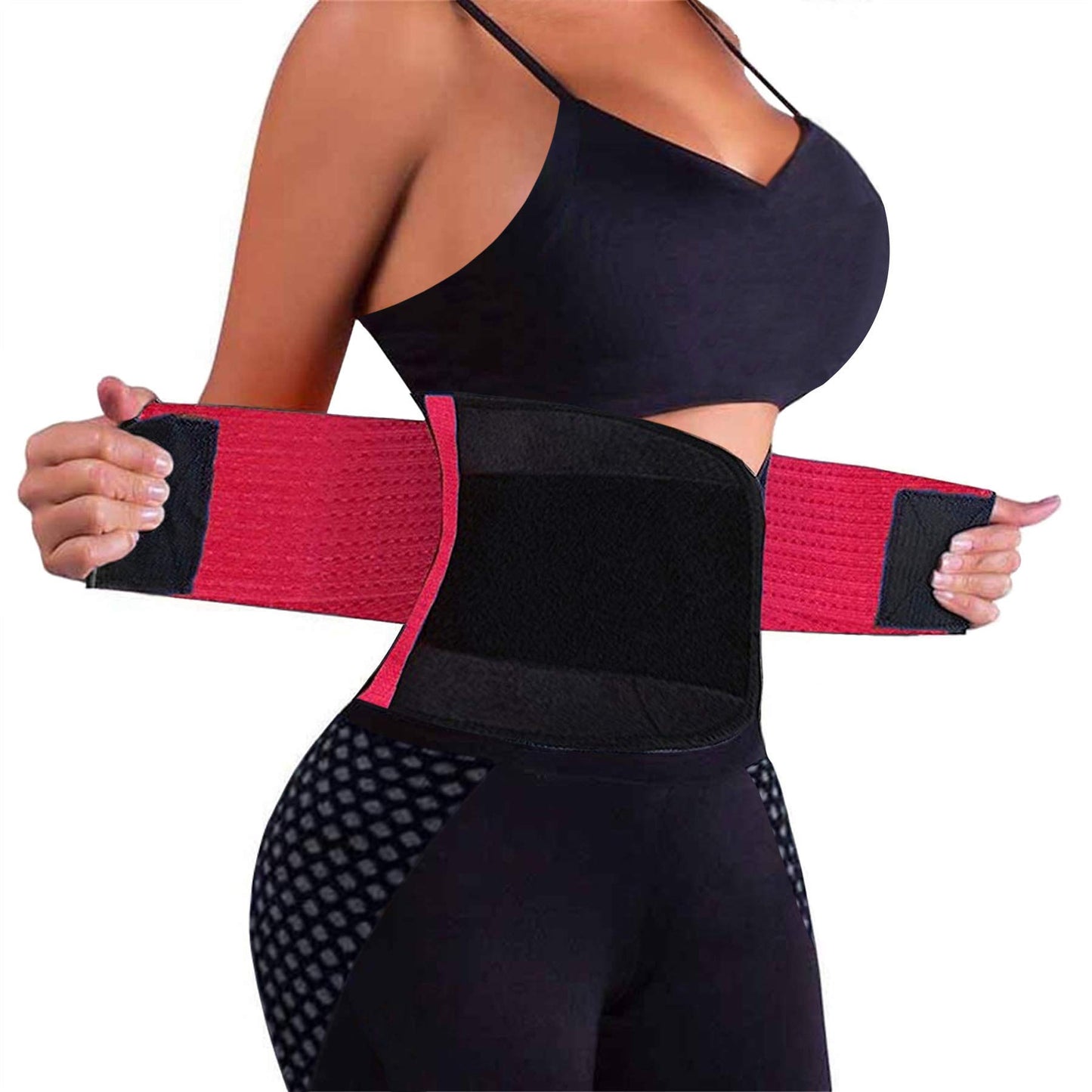 VENUZOR Waist Trainer Belt for Women - Waist Cincher Trimmer - Slimming Body Shaper Belt - Sport Girdle Belt (UP Graded)(Hot Pink,Small)