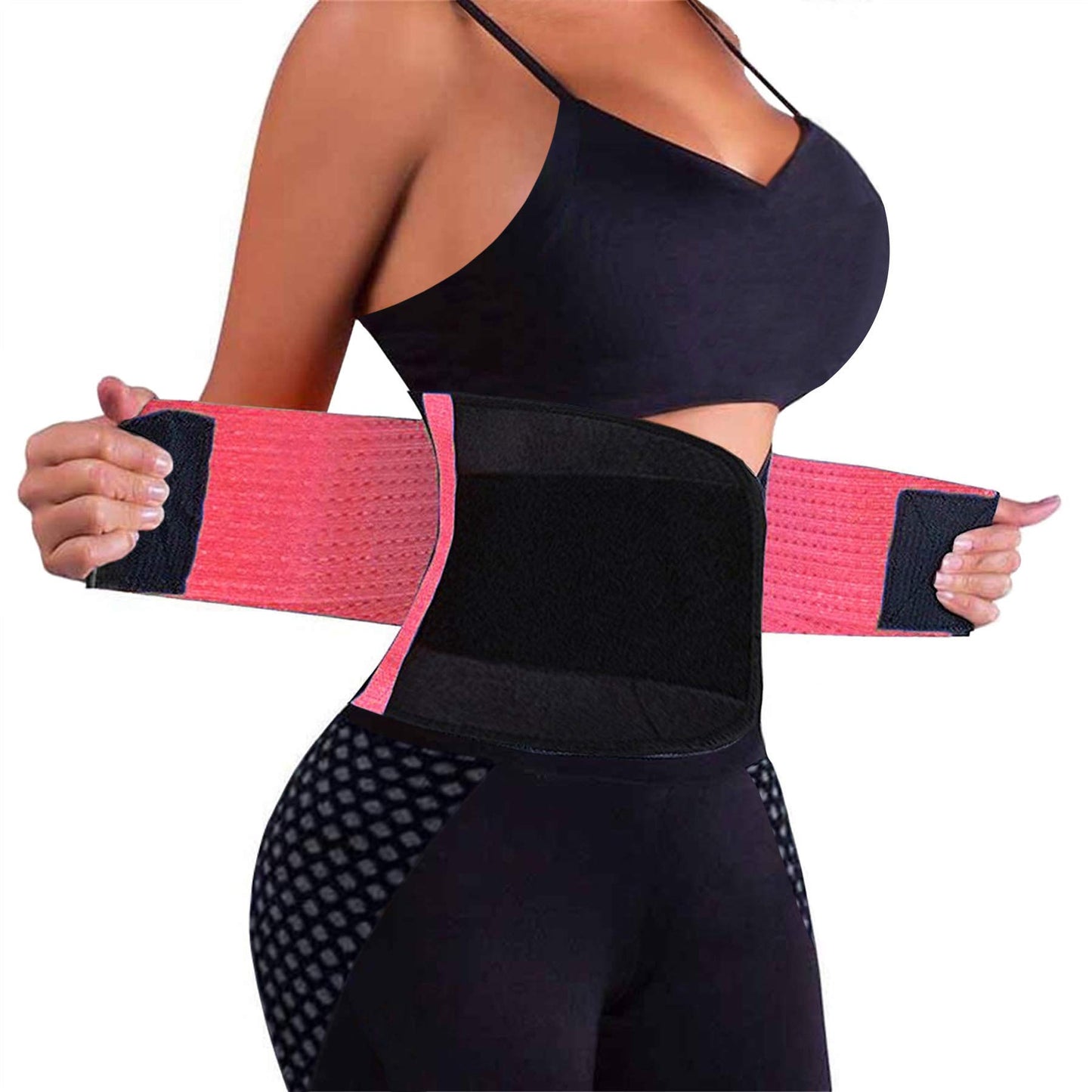 VENUZOR Waist Trainer Belt for Women - Waist Cincher Trimmer - Slimming Body Shaper Belt - Sport Girdle Belt (UP Graded)(Hot Pink,Small)