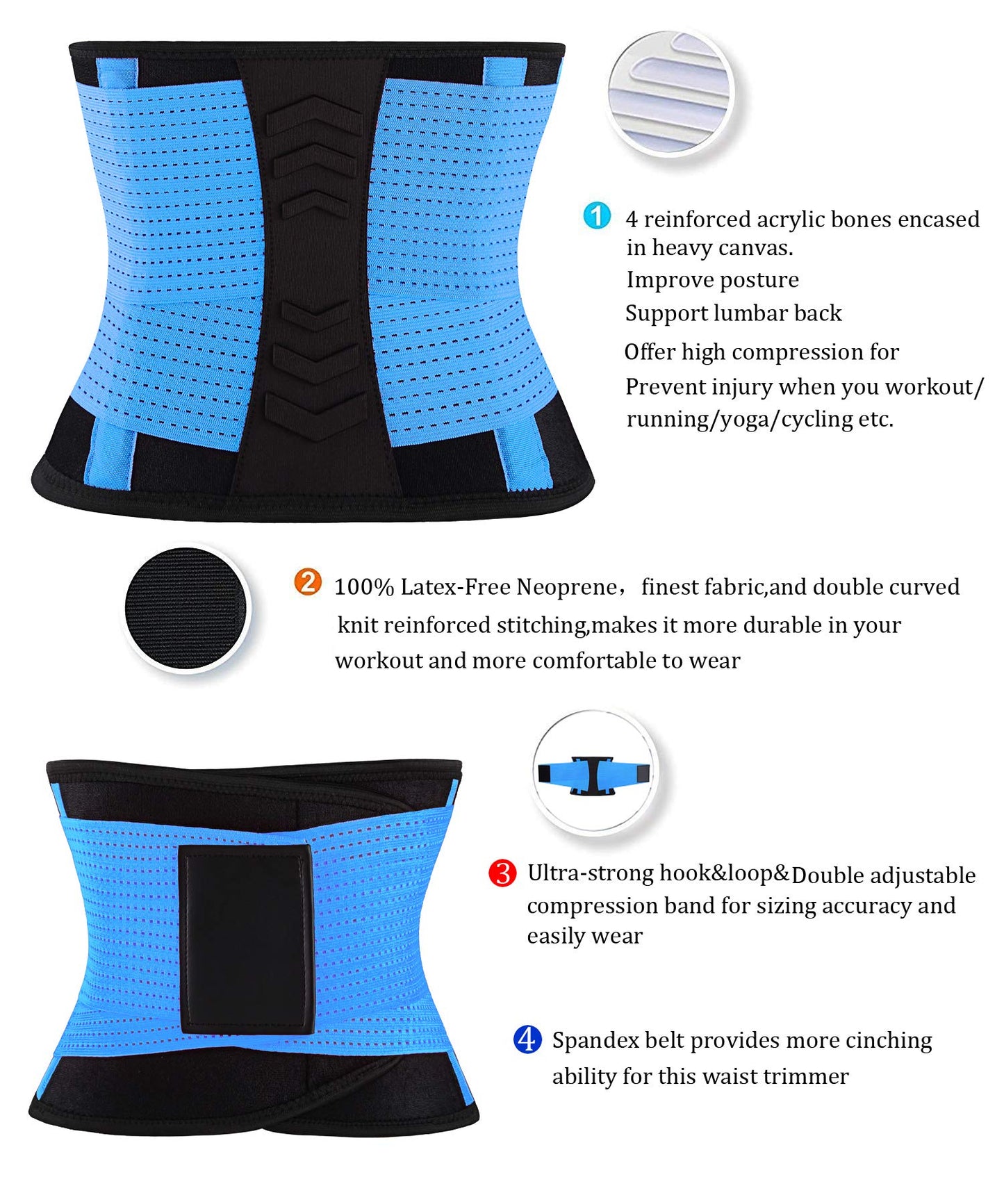 VENUZOR Waist Trainer Belt for Women - Waist Cincher Trimmer - Slimming Body Shaper Belt - Sport Girdle Belt (UP Graded)(Hot Pink,Small)