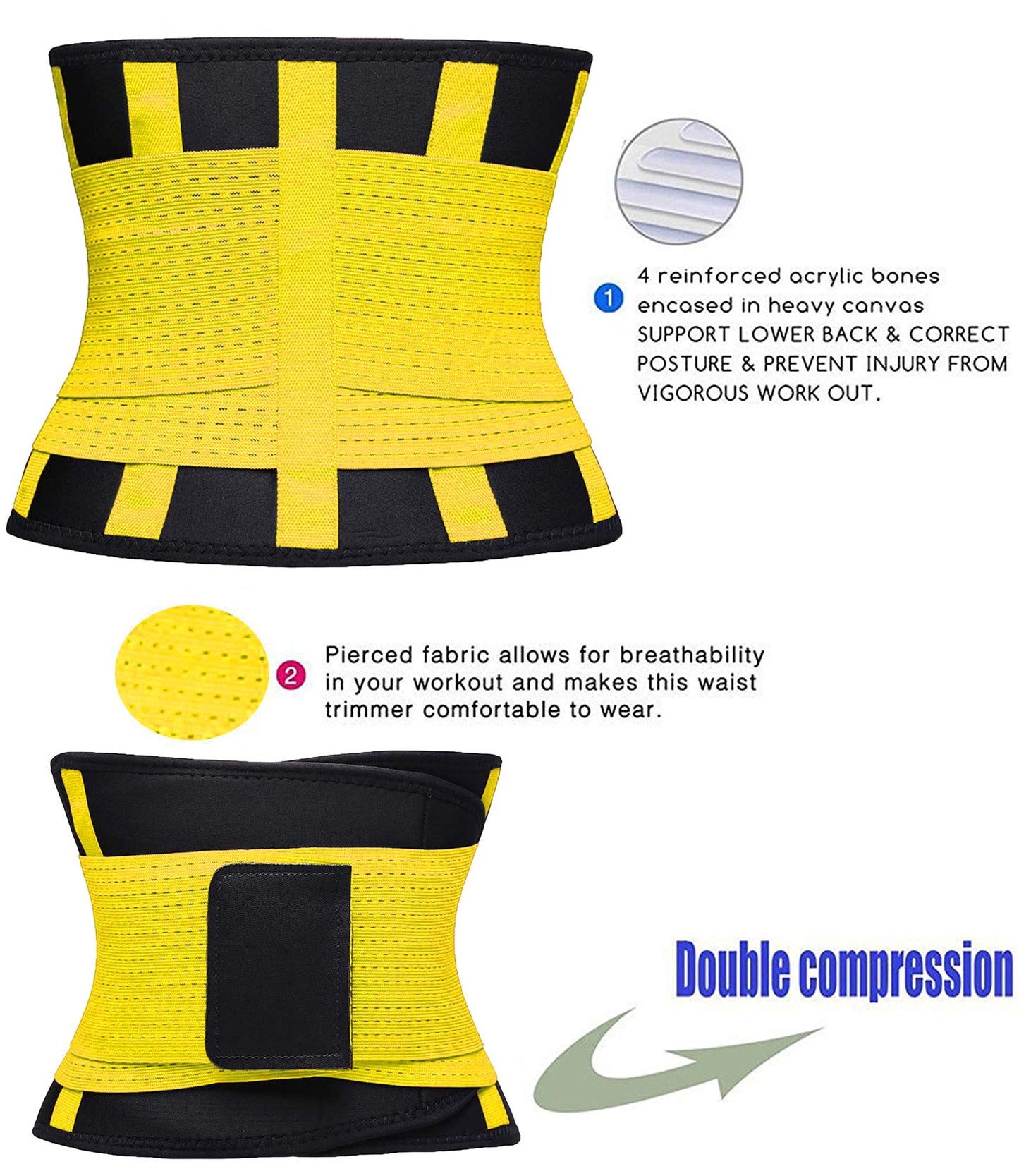 VENUZOR Waist Trainer Belt for Women - Waist Cincher Trimmer - Slimming Body Shaper Belt - Sport Girdle Belt (UP Graded)(Hot Pink,Small)